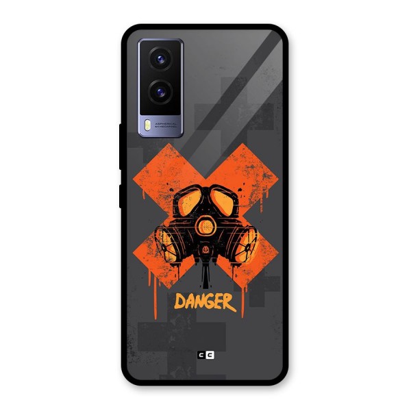 Danger Mask Glass Back Case for Vivo V21e 5G