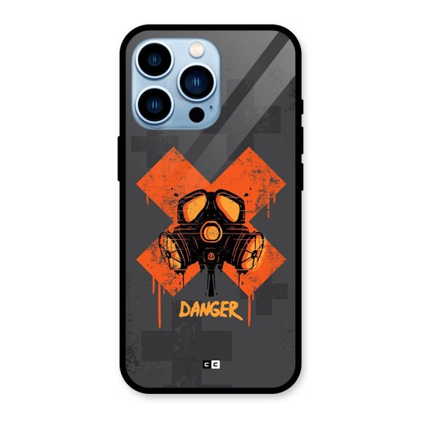 Danger Mask Glass Back Case for iPhone 13 Pro