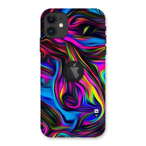 Dark Colorful Oil Abstract Back Case for iPhone 11 Logo Cut