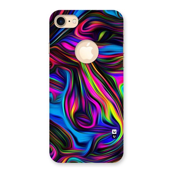 Dark Colorful Oil Abstract Back Case for iPhone 7 Logo Cut