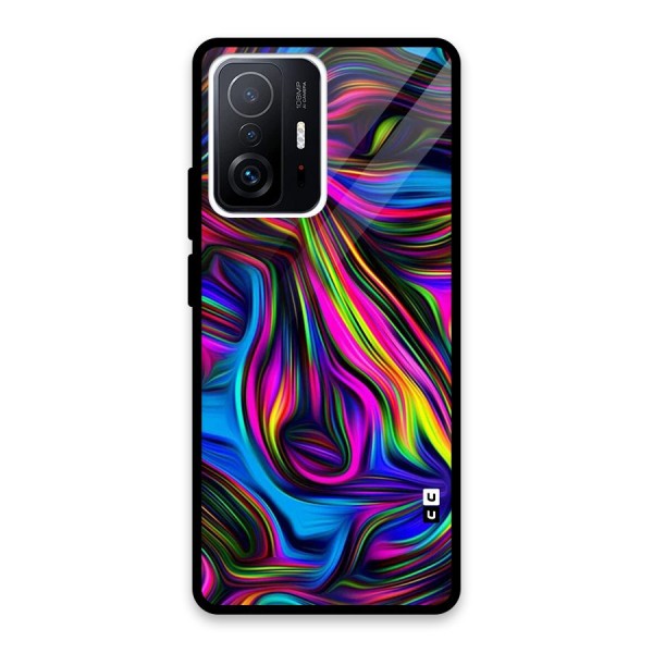 Dark Colorful Oil Abstract Glass Back Case for Xiaomi 11T Pro