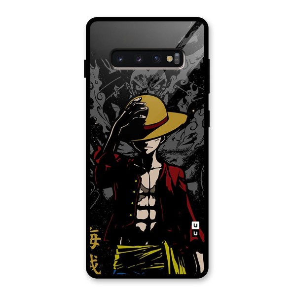 Dark Luffy Art Glass Back Case for Galaxy S10 Plus