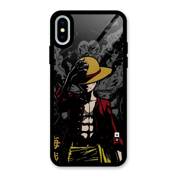Dark Luffy Art Glass Back Case for iPhone XS