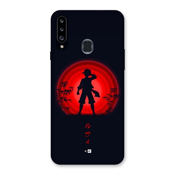 Dark Red Luffy Back Case for Galaxy A20s