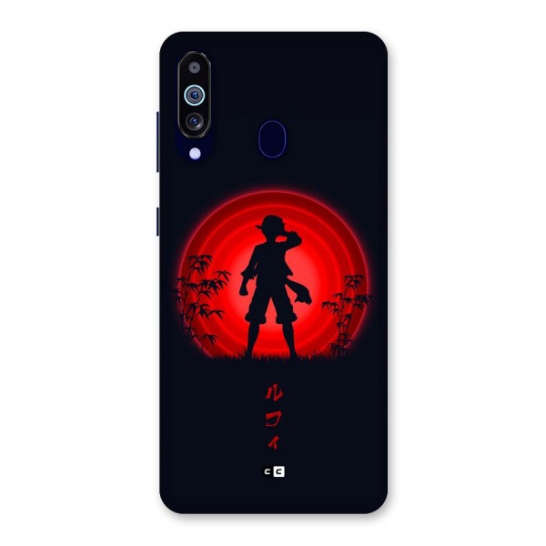 Dark Red Luffy Back Case for Galaxy A60