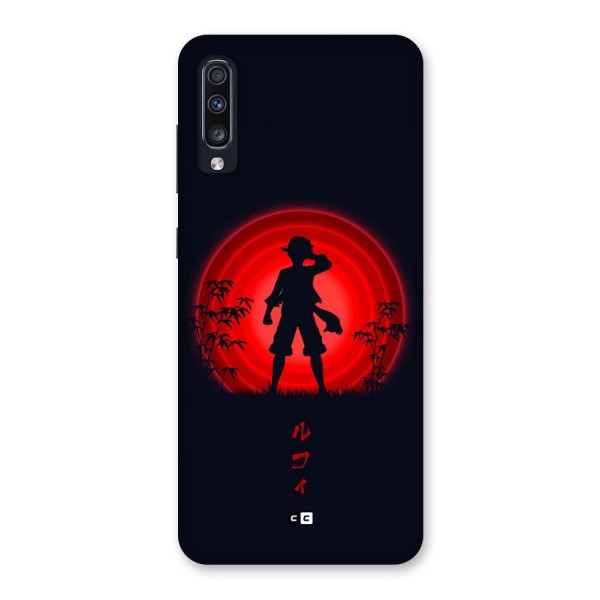 Dark Red Luffy Back Case for Galaxy A70s