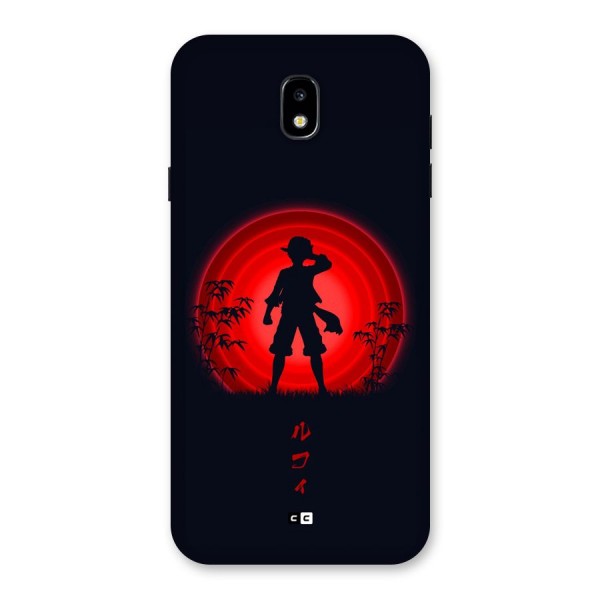 Dark Red Luffy Back Case for Galaxy J7 Pro