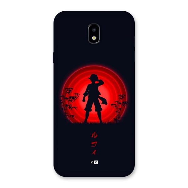 Dark Red Luffy Back Case for Galaxy J7 Pro