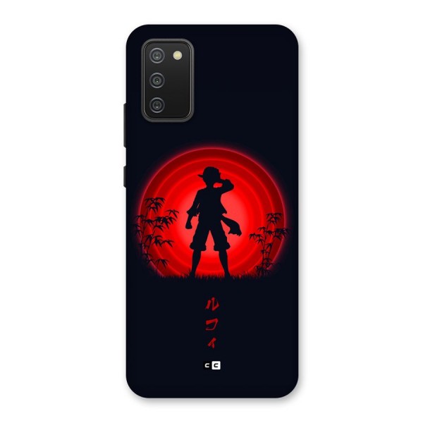 Dark Red Luffy Back Case for Galaxy M02s