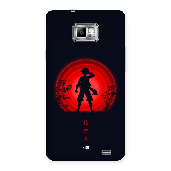 Dark Red Luffy Back Case for Galaxy S2