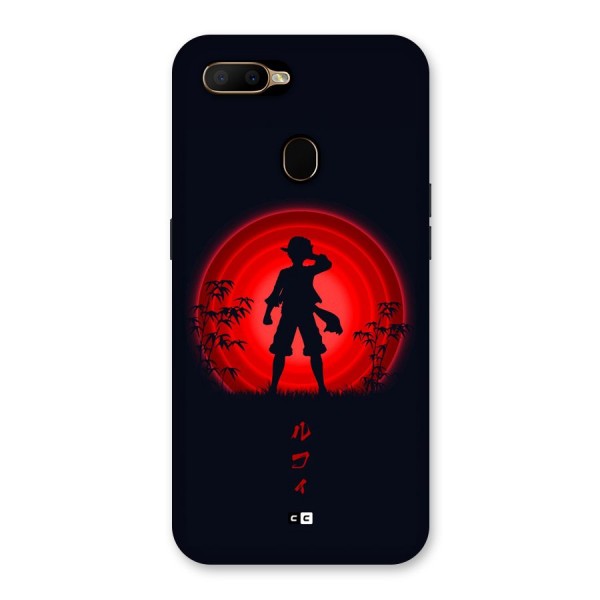 Dark Red Luffy Back Case for Oppo A5s