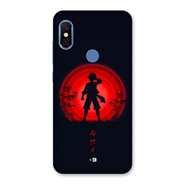 Dark Red Luffy Back Case for Redmi Note 6 Pro