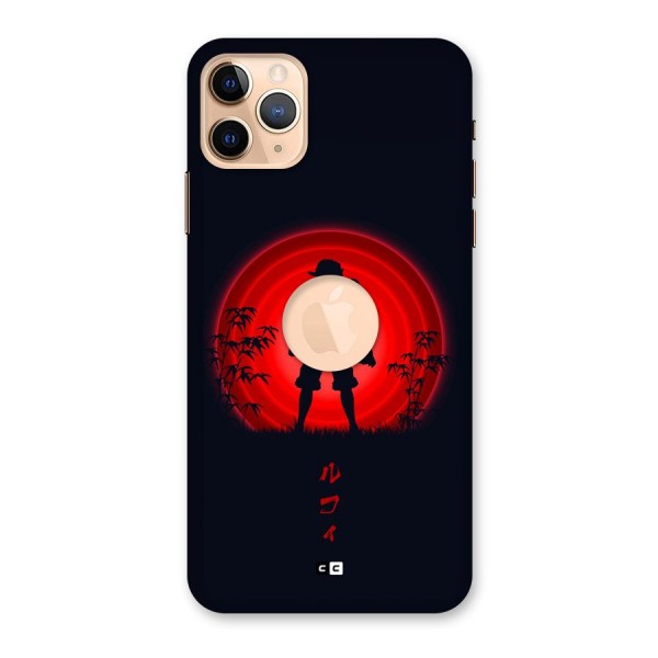 Dark Red Luffy Back Case for iPhone 11 Pro Max Logo Cut