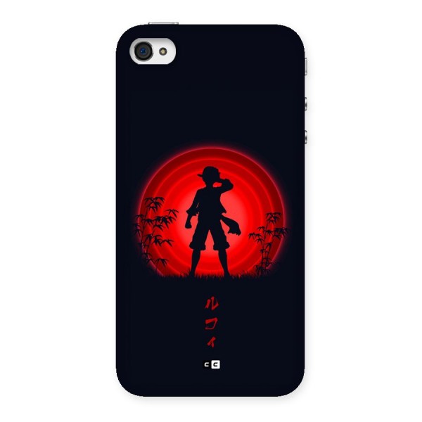 Dark Red Luffy Back Case for iPhone 4 4s