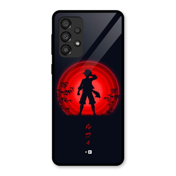 Dark Red Luffy Glass Back Case for Galaxy A33 5G