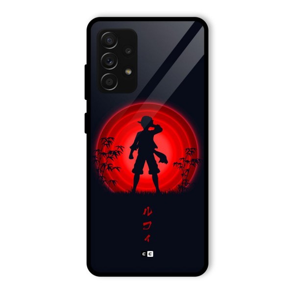 Dark Red Luffy Glass Back Case for Galaxy A53 5G