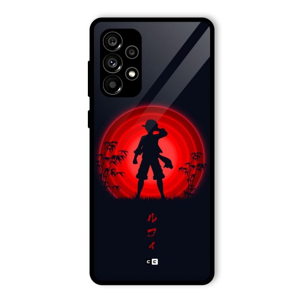 Dark Red Luffy Glass Back Case for Galaxy A73 5G