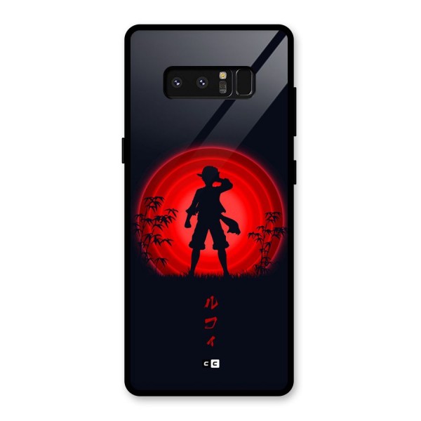 Dark Red Luffy Glass Back Case for Galaxy Note 8