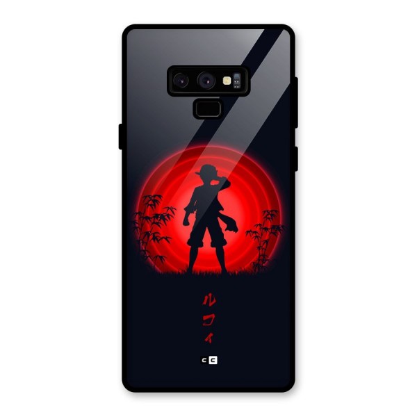 Dark Red Luffy Glass Back Case for Galaxy Note 9