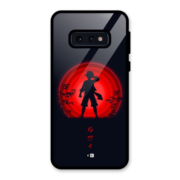 Dark Red Luffy Glass Back Case for Galaxy S10e