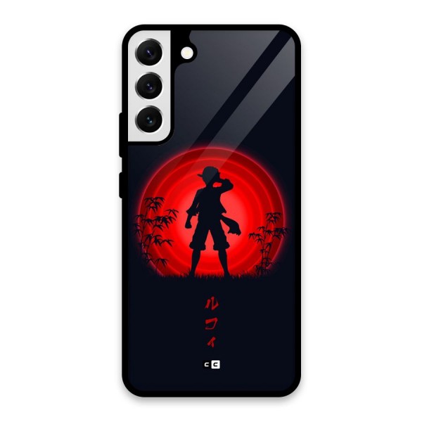 Dark Red Luffy Glass Back Case for Galaxy S22 Plus 5G