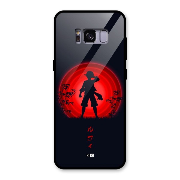 Dark Red Luffy Glass Back Case for Galaxy S8