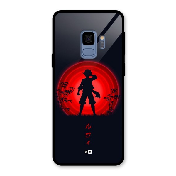 Dark Red Luffy Glass Back Case for Galaxy S9