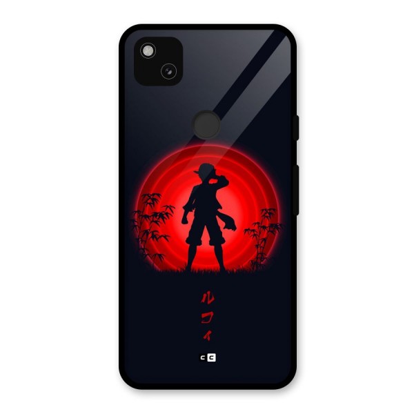 Dark Red Luffy Glass Back Case for Google Pixel 4a
