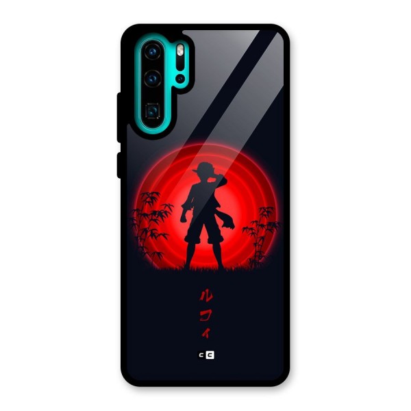 Dark Red Luffy Glass Back Case for Huawei P30 Pro