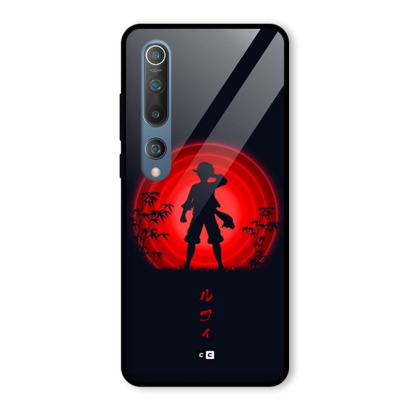 Dark Red Luffy Glass Back Case for Mi 10
