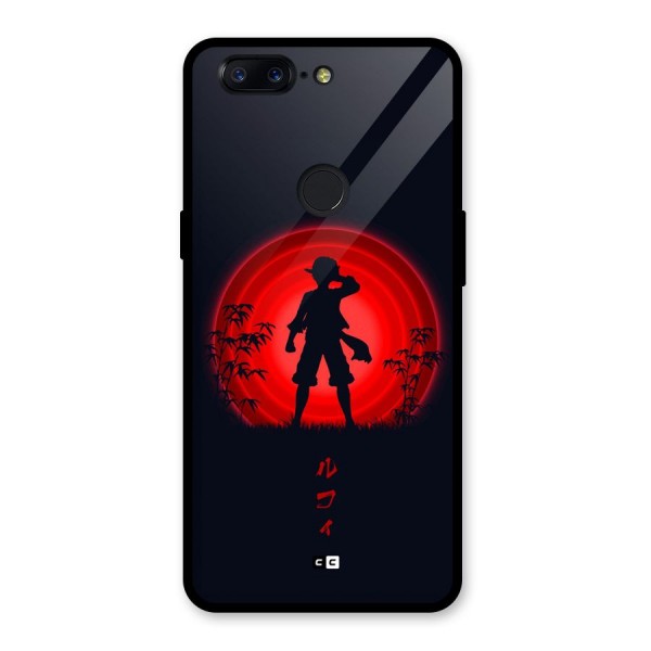 Dark Red Luffy Glass Back Case for OnePlus 5T