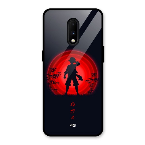 Dark Red Luffy Glass Back Case for OnePlus 7