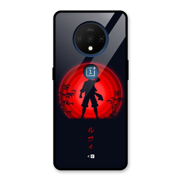 Dark Red Luffy Glass Back Case for OnePlus 7T