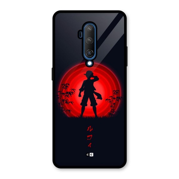 Dark Red Luffy Glass Back Case for OnePlus 7T Pro