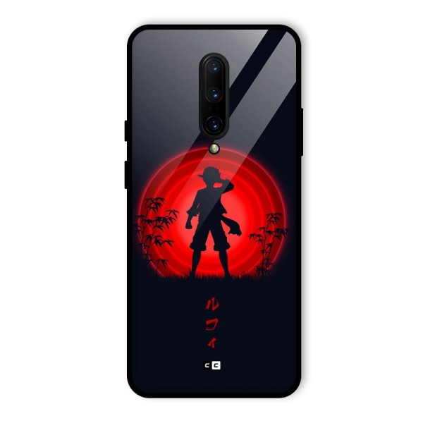 Dark Red Luffy Glass Back Case for OnePlus 7 Pro