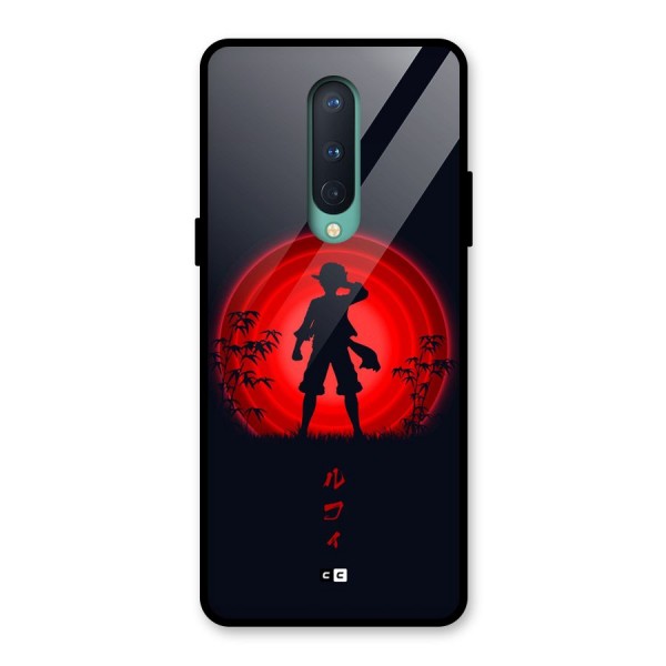 Dark Red Luffy Glass Back Case for OnePlus 8