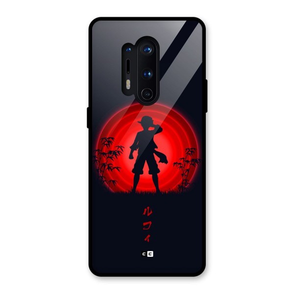 Dark Red Luffy Glass Back Case for OnePlus 8 Pro