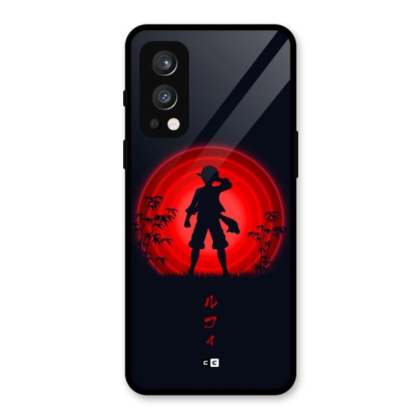 Dark Red Luffy Glass Back Case for OnePlus Nord 2 5G