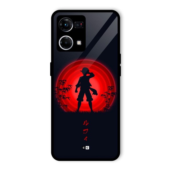 Dark Red Luffy Glass Back Case for Oppo F21 Pro 4G