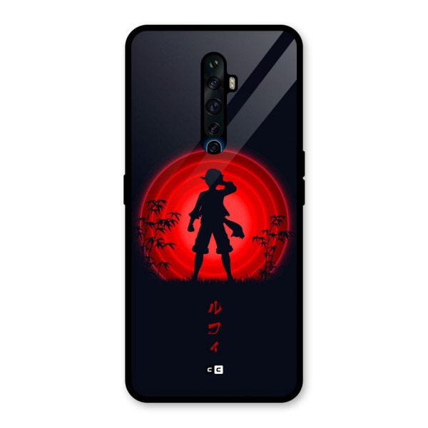 Dark Red Luffy Glass Back Case for Oppo Reno2 F