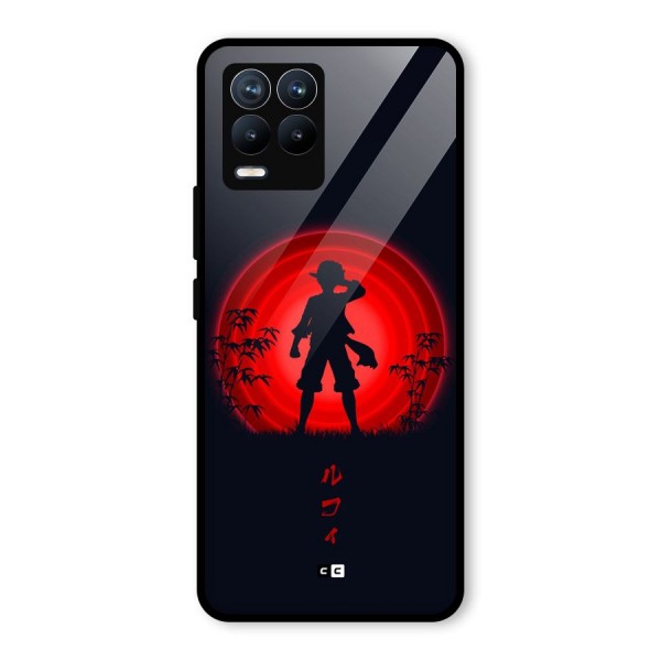 Dark Red Luffy Glass Back Case for Realme 8 Pro