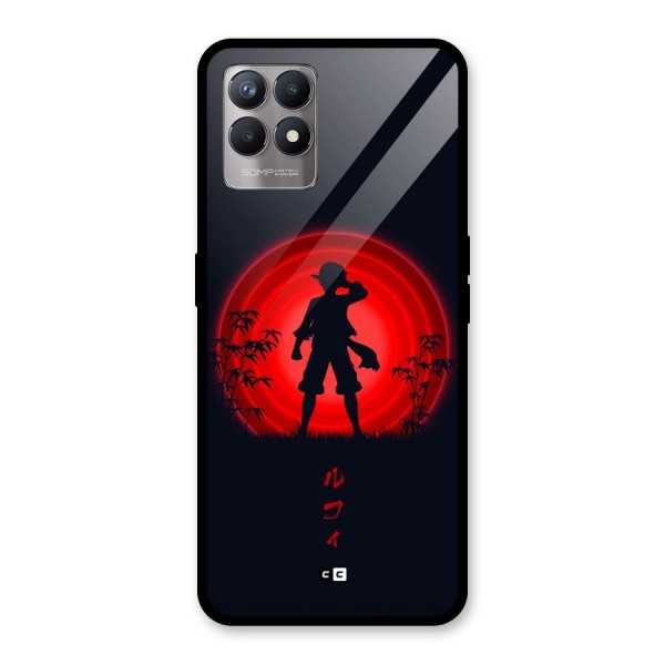 Dark Red Luffy Glass Back Case for Realme Narzo 50