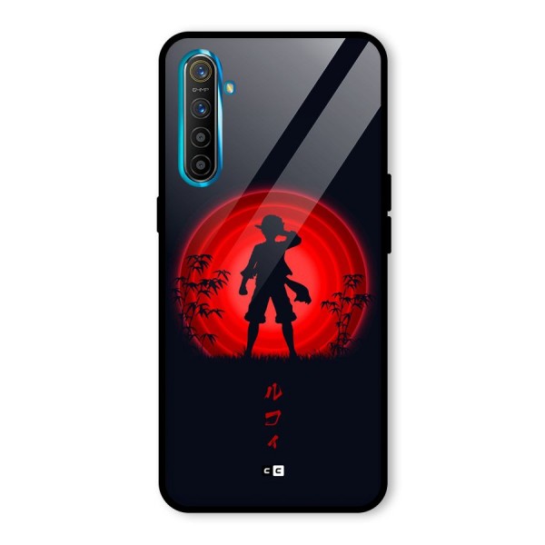 Dark Red Luffy Glass Back Case for Realme X2