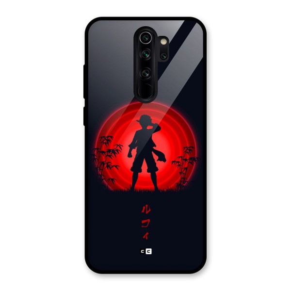 Dark Red Luffy Glass Back Case for Redmi Note 8 Pro