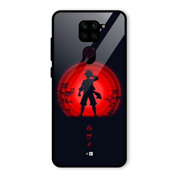 Dark Red Luffy Glass Back Case for Redmi Note 9