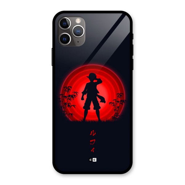 Dark Red Luffy Glass Back Case for iPhone 11 Pro Max