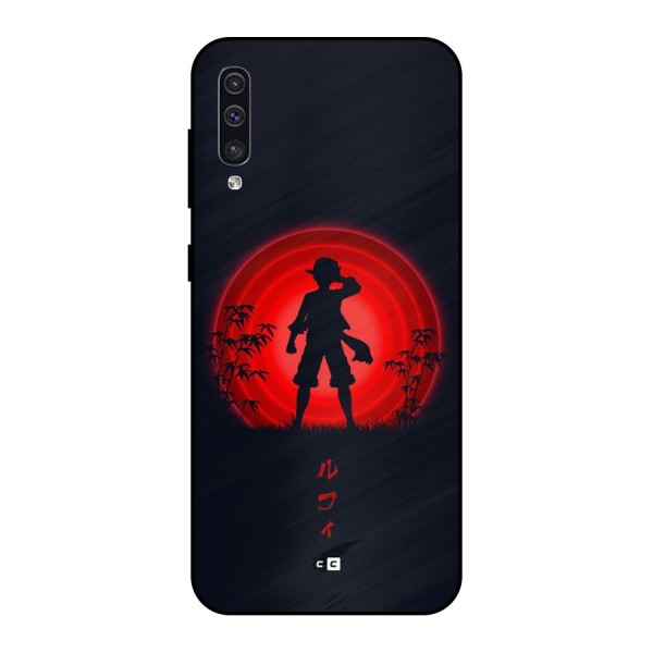 Dark Red Luffy Metal Back Case for Galaxy A30s
