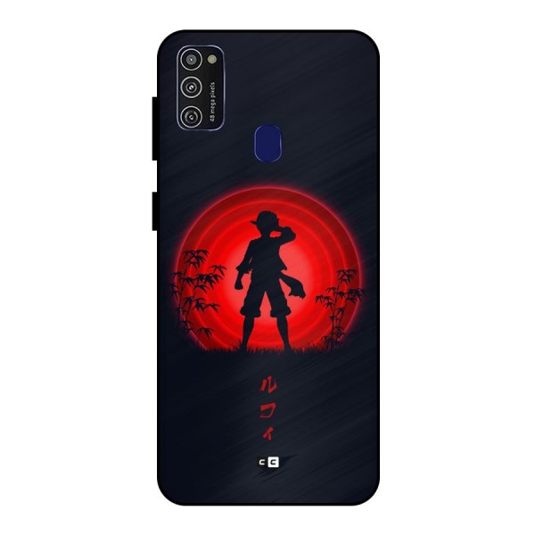 Dark Red Luffy Metal Back Case for Galaxy M30s