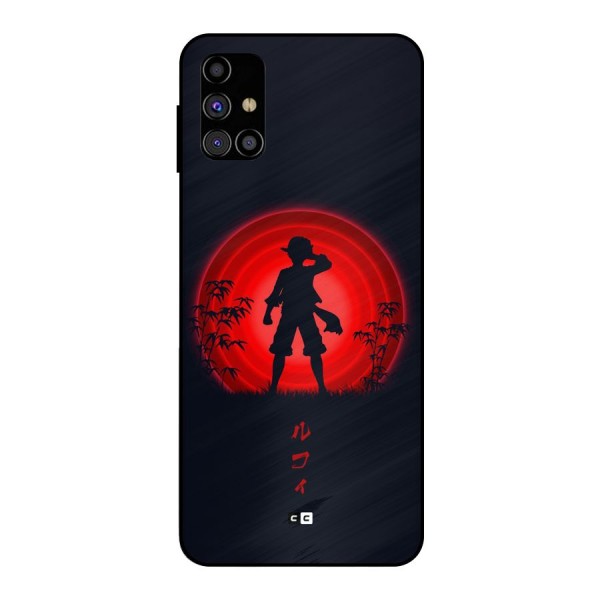 Dark Red Luffy Metal Back Case for Galaxy M31s