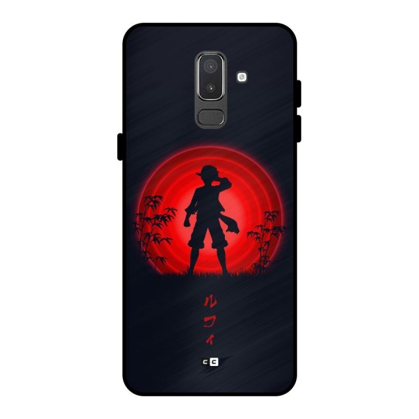 Dark Red Luffy Metal Back Case for Galaxy On8 (2018)